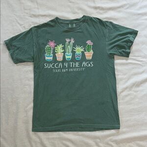 Sage Green “Succa 4 the Ags Texas A&M University” T-Shirt